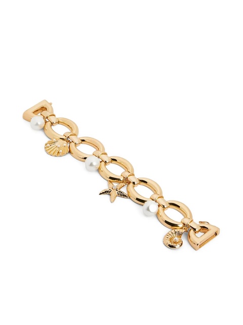 Self-Portrait pearl-detailing bracelet - Gold - zdjęcie produktu nr 2