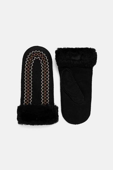 UGG rękawiczki zamszowe damskie kolor czarny 100907 - zdjęcie produktu nr 1