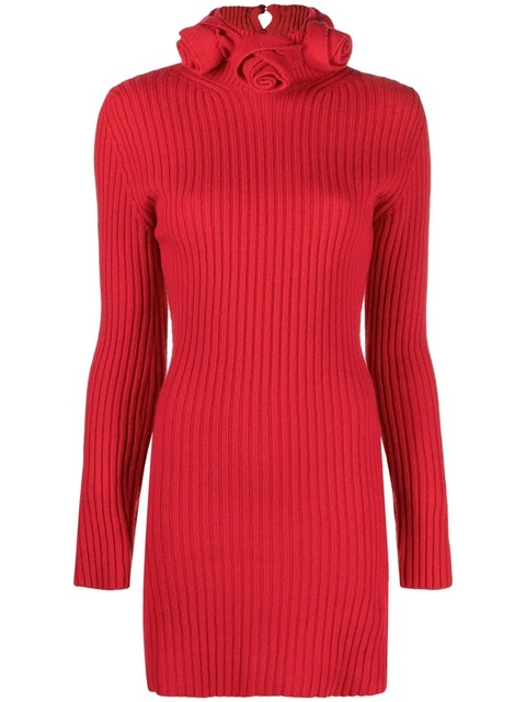 Blumarine roll-neck wool mini dress - Red - zdjęcie produktu nr 1