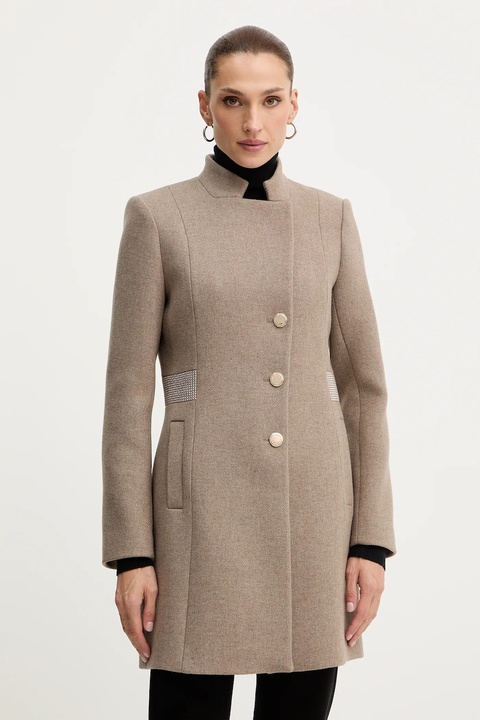 Morgan płaszcz z dodatkiem wełny kolor beżowy GUERTA - zdjęcie produktu nr 1