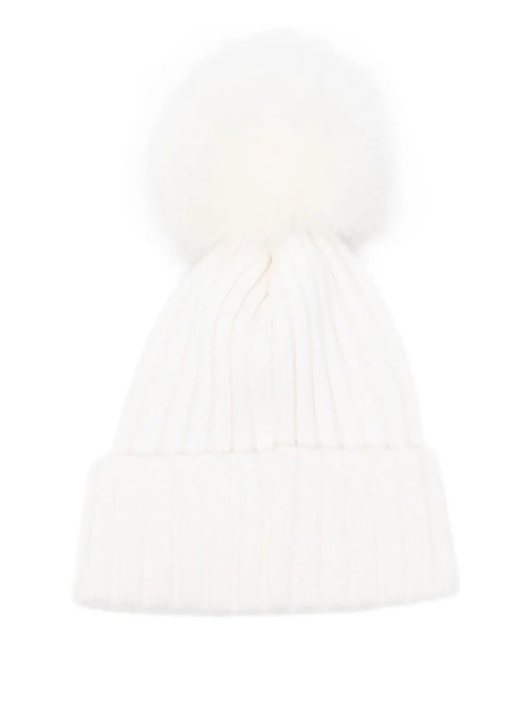Moncler ribbed pom-pom hat - White - zdjęcie produktu nr 1