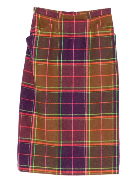 Anna Sui plaid-pattern midi skirt - Purple - zdjęcie produktu nr 1