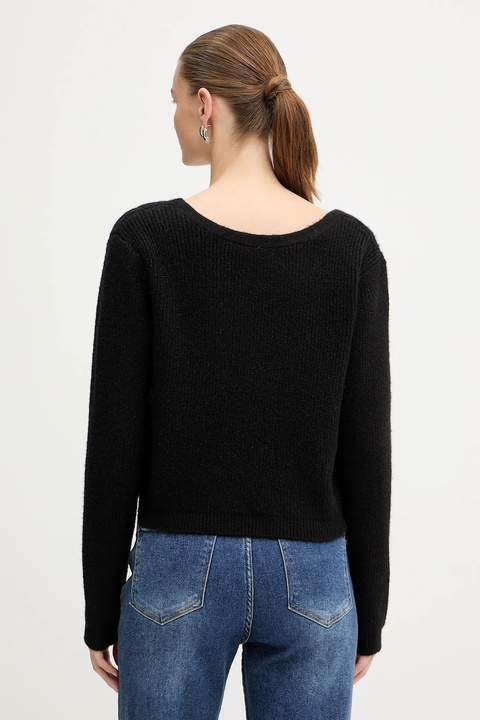 Morgan kardigan z domieszką wełny MIMO kolor czarny MIMO - zdjęcie produktu nr 2