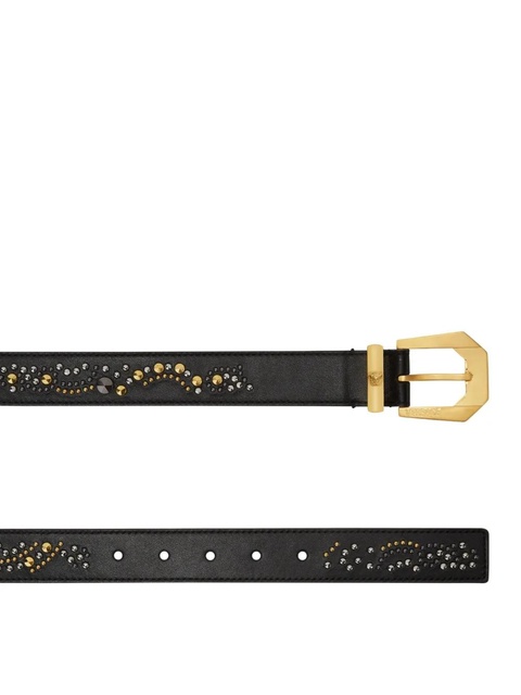 Versace crystal-embellished leather belt - Black - zdjęcie produktu nr 2