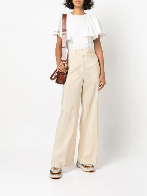 Chloé linen flutter sleeve top - White - zdjęcie produktu nr 2