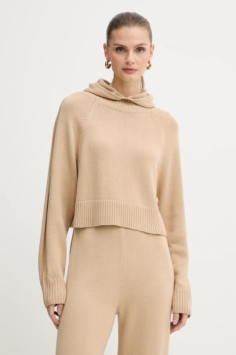 Armani Exchange sweter z dodatkiem wełny damski kolor zielony lekki z półgolfem XW000767 AF13774 - zdjęcie produktu nr 1