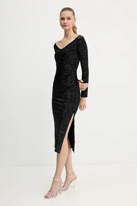 Armani Exchange sukienka kolor czarny maxi dopasowana XW000795 AF16143 - zdjęcie produktu nr 1