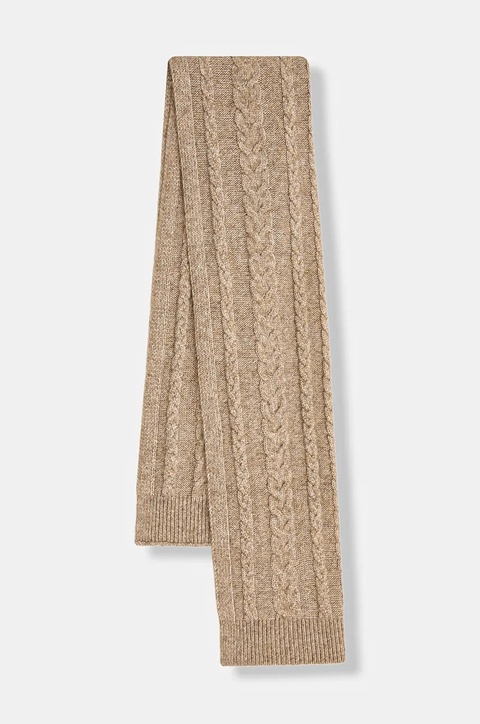 Hoss Intropia szalik damski kolor beżowy gładki 5022325 - zdjęcie produktu nr 2