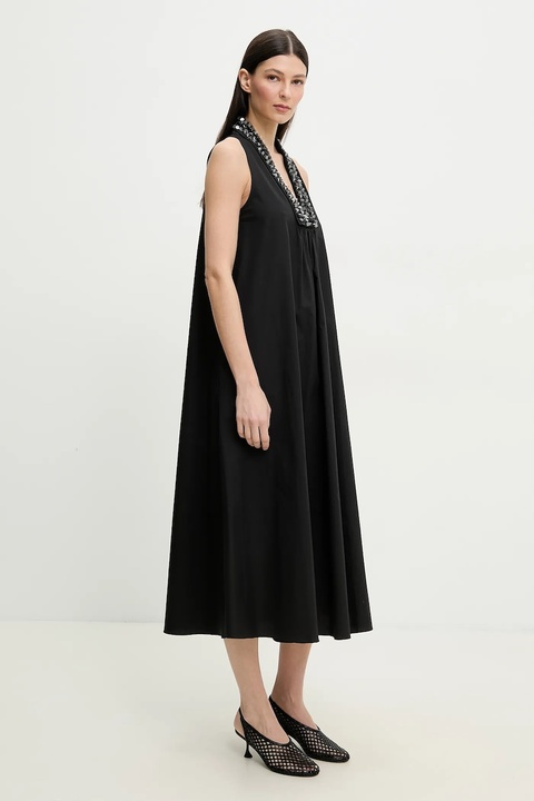 ISABELLE BLANCHE sukienka kolor czarny midi rozkloszowana IS25SS-A056-T012 - zdjęcie produktu nr 2