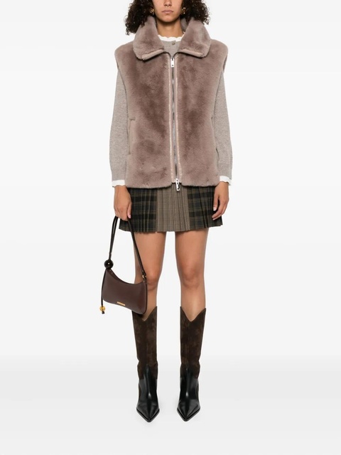 PINKO faux-fur zip-front vest - Neutrals - zdjęcie produktu nr 2