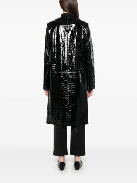 TOTEME crocodile-embossed coat - Black - zdjęcie produktu nr 2