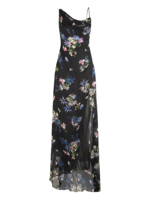 Blumarine floral-print cowl-neck dress - Blue - zdjęcie produktu nr 1