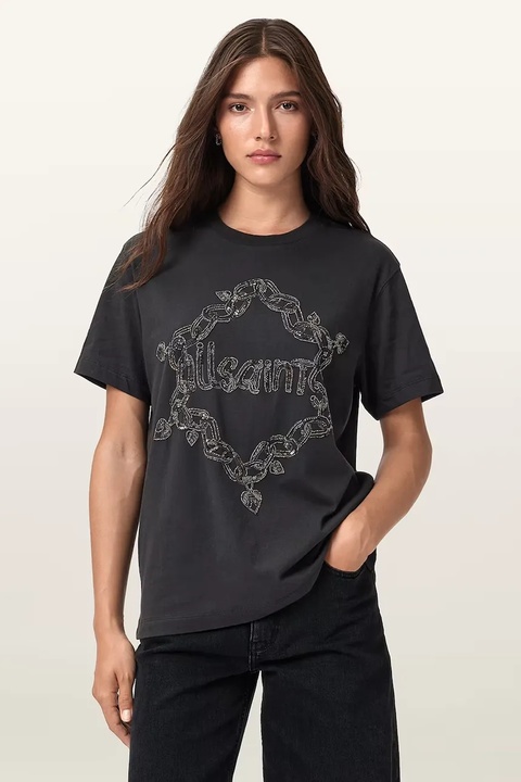 AllSaints t-shirt DRIP damski kolor czarny W061JD - zdjęcie produktu nr 1