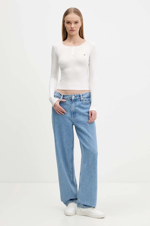 Tommy Jeans longsleeve kolor biały DW0DW21575 - zdjęcie produktu nr 1