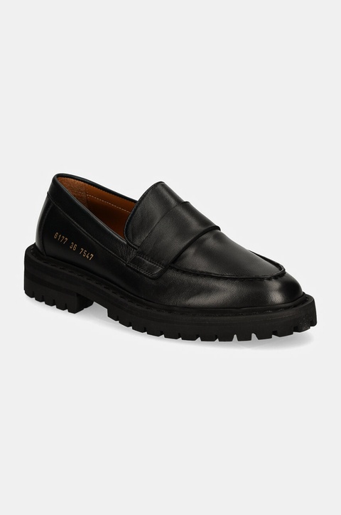 Common Projects mokasyny skórzane Chunky Loafer damskie kolor czarny na platformie 6177 - zdjęcie produktu nr 2