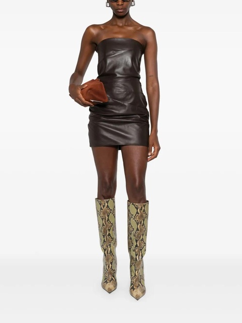 The Attico strapless draped mini dress - Brown - zdjęcie produktu nr 2