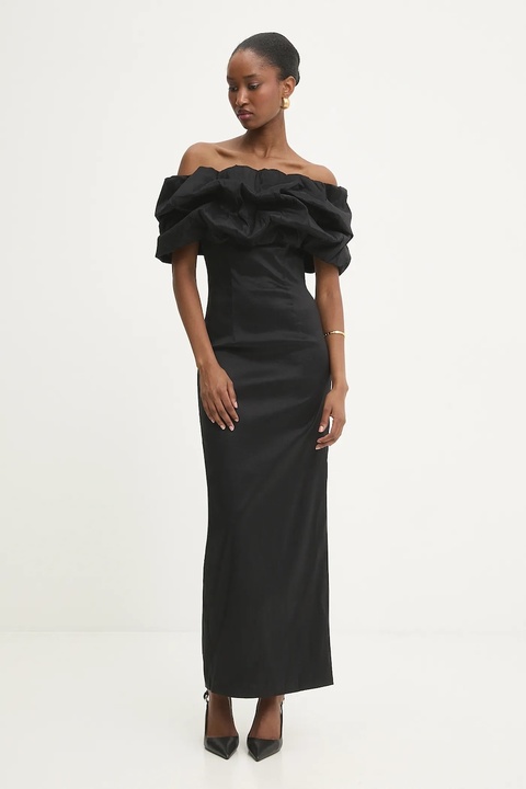 Answear.LAB sukienka kolor czarny maxi dopasowana - zdjęcie produktu nr 2