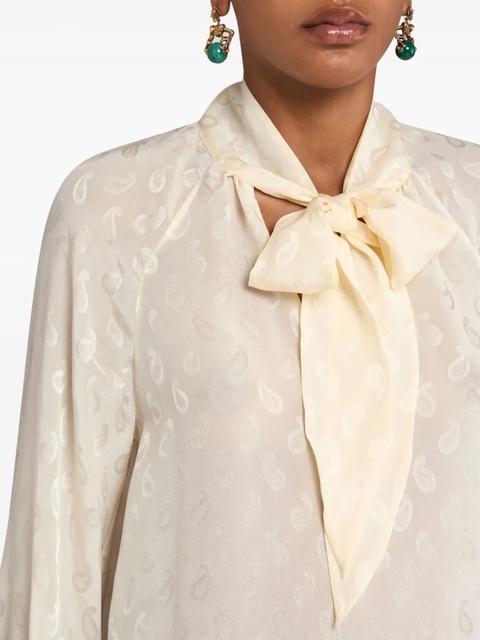 ETRO paisley-jacquard silk blouse - Neutrals - zdjęcie produktu nr 2