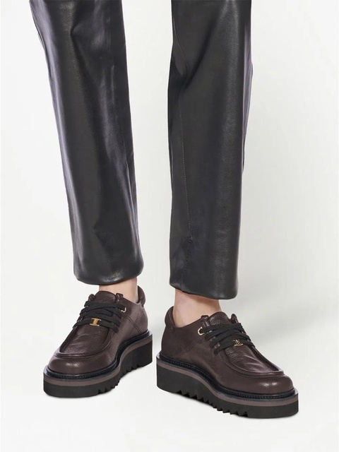 Ferragamo lace-up leather derby shoes - Brown - zdjęcie produktu nr 2