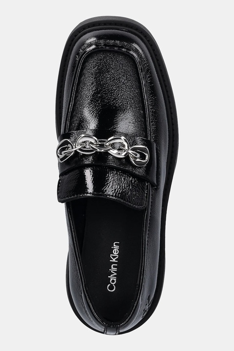 Calvin Klein mokasyny skórzane CHUNKY LOAFER HDW LTH damskie kolor czarny na platformie YW0YW02044 - zdjęcie produktu nr 2