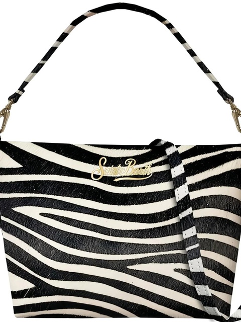 MC2 Saint Barth Aline Shoulder zebra print logo shoulder bag - White - zdjęcie produktu nr 2