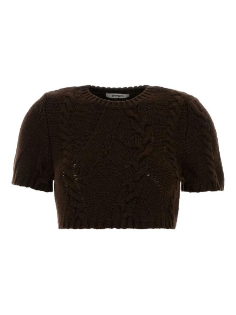 Gimaguas Julita cable-knit T-shirt - Brown - zdjęcie produktu nr 2