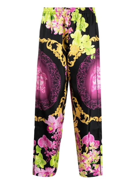 Versace floral-print silk beach trousers - Black - zdjęcie produktu nr 1