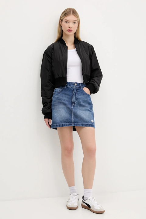 adidas Originals spódnica jeansowa Denim Mini Skt kolor niebieski mini rozkloszowana JW2649 - zdjęcie produktu nr 2
