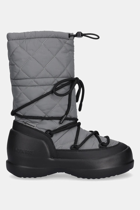 Moon Boot śniegowce MB MEZZALUNA QUILTED HIGH BOOT WP kolor szary 80D2500080 H006 - zdjęcie produktu nr 2