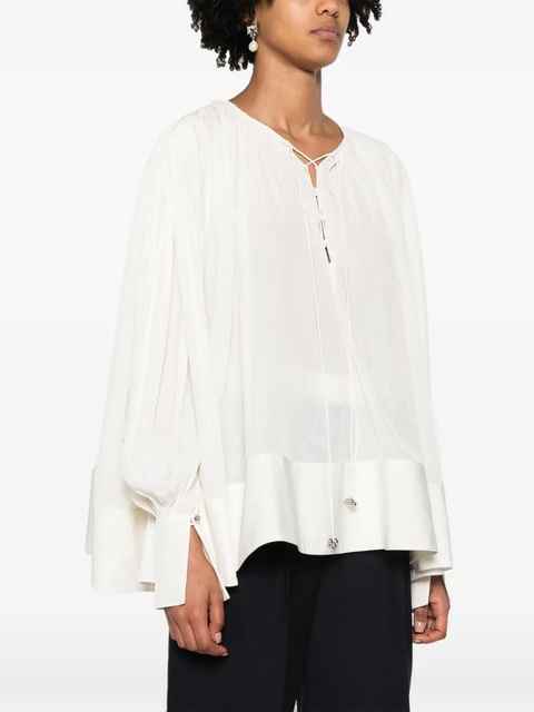 Lanvin gathered drop-shoulder kaftan - Neutrals - zdjęcie produktu nr 2
