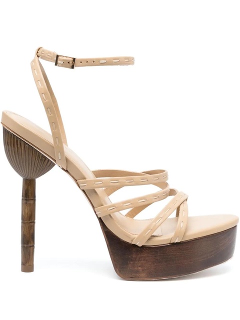 Cult Gaia Abela 80mm leather platform sandals - Neutrals - zdjęcie produktu nr 1