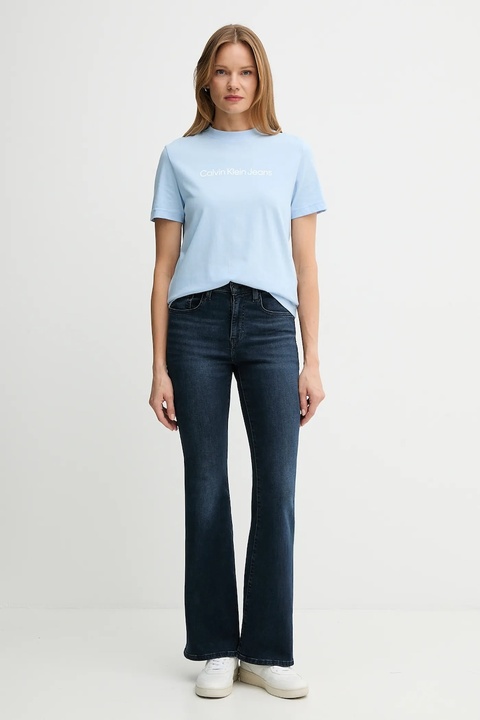 Calvin Klein Jeans t-shirt bawełniany damski kolor niebieski LV047C912G - zdjęcie produktu nr 2