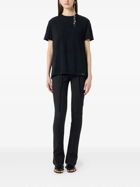Blumarine lace-trim T-shirt - Black - zdjęcie produktu nr 2