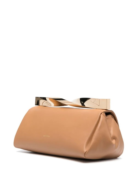 Aquazzura Twist leather clutch bag - Brown - zdjęcie produktu nr 2