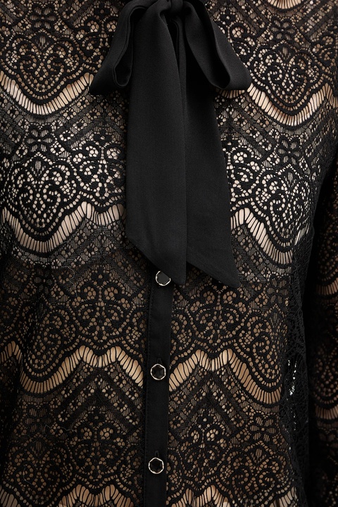 Morgan koszula damska kolor czarny regular z wiązanym dekoltem TGRAPHO - zdjęcie produktu nr 2