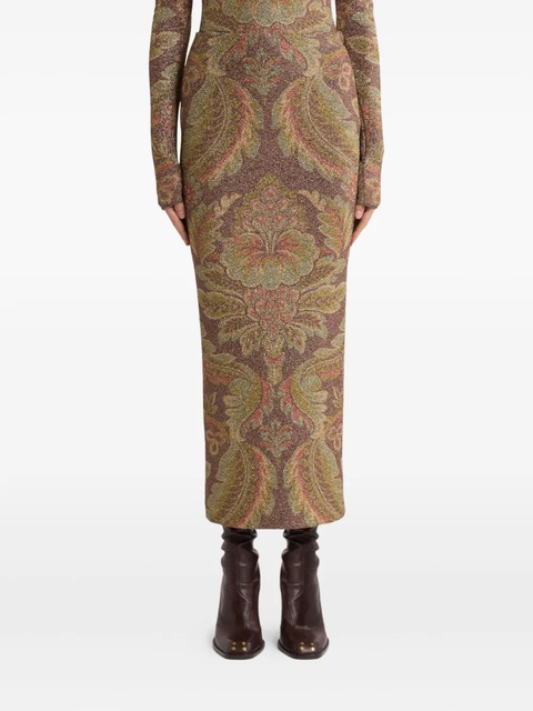 ETRO paisley-pattern midi skirt - Brown - zdjęcie produktu nr 2