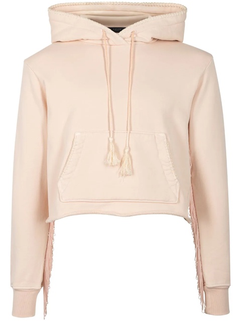 AMIRI fringe-trim "Beige" cotton hoodie - Neutrals - zdjęcie produktu nr 1