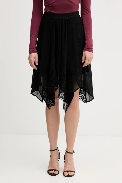 Sisley spódnica kolor czarny midi rozkloszowana 40RBL002Y - zdjęcie produktu nr 1