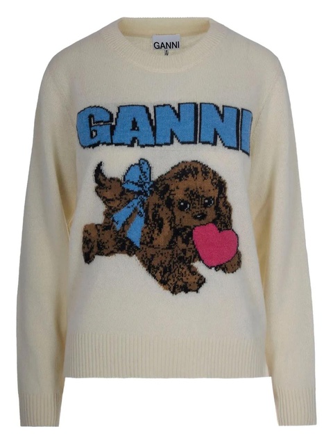 GANNI logo-print sweater - Neutrals - zdjęcie produktu nr 1