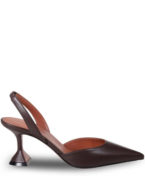 Amina Muaddi 70mm Holli slingback pumps - Brown - zdjęcie produktu nr 1