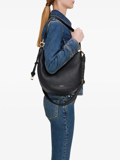 Ferragamo North-South leather shoulder bag - Black - zdjęcie produktu nr 1