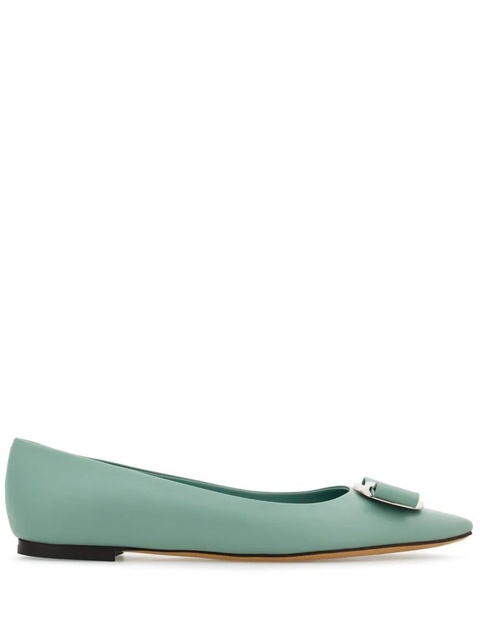 Ferragamo New Vara-bow lambskin ballerina shoes - Green - zdjęcie produktu nr 1