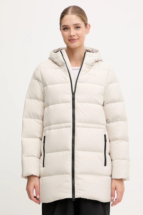 Jack Wolfskin kurtka puchowa FROZEN PALACE kolor beżowy zimowa A65096 - zdjęcie produktu nr 1
