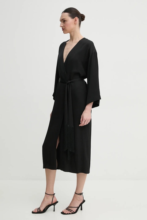 ISABELLE BLANCHE sukienka kolor czarny midi rozkloszowana IS25SS-A120-T011 - zdjęcie produktu nr 2
