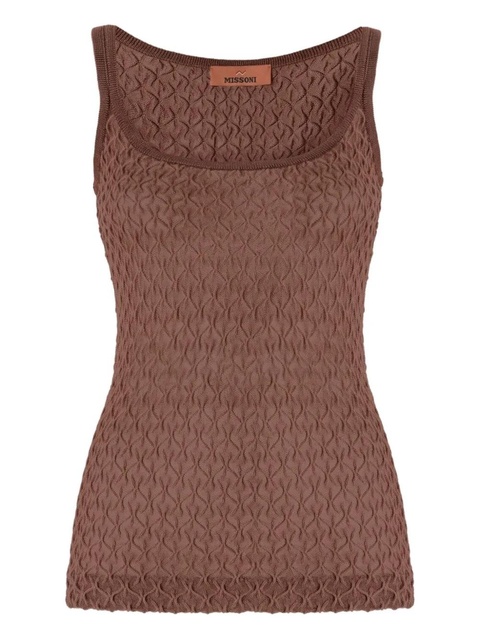 Missoni textured sleeveless tank top - Brown - zdjęcie produktu nr 1