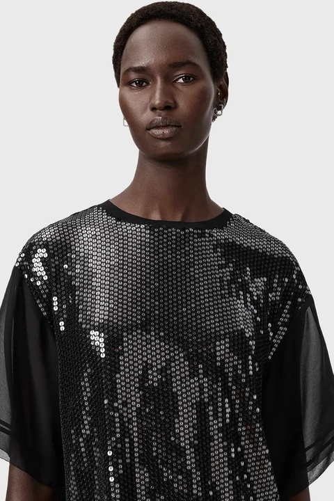 AllSaints bluzka damska kolor czarny wzorzysta W051PD - zdjęcie produktu nr 2