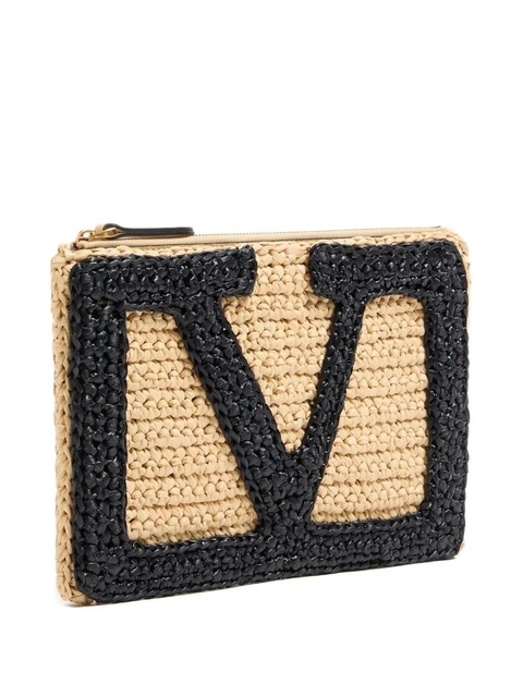Valentino Garavani Viva Superstar raffia clutch bag - Neutrals - zdjęcie produktu nr 1