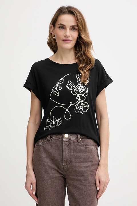 Morgan t-shirt damski kolor czarny DSUCCES - zdjęcie produktu nr 1