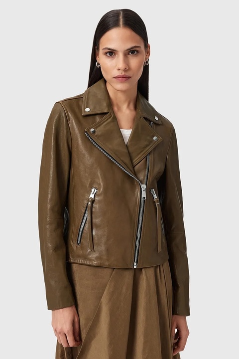 AllSaints kurtka skórzana DALBY BIKER damska kolor brązowy W099LB - zdjęcie produktu nr 1