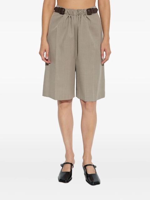 LOEWE belted pleated shorts - Neutrals - zdjęcie produktu nr 1
